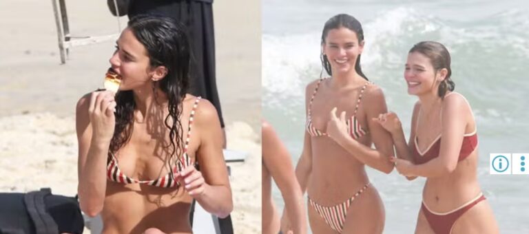 Bruna Marquezine aproveita dia de sol em praia do Rio com a família